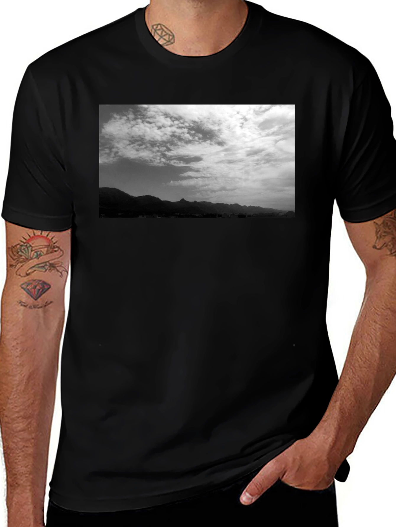 Variant 26 of Monochrome Mountain View Graphic Tee