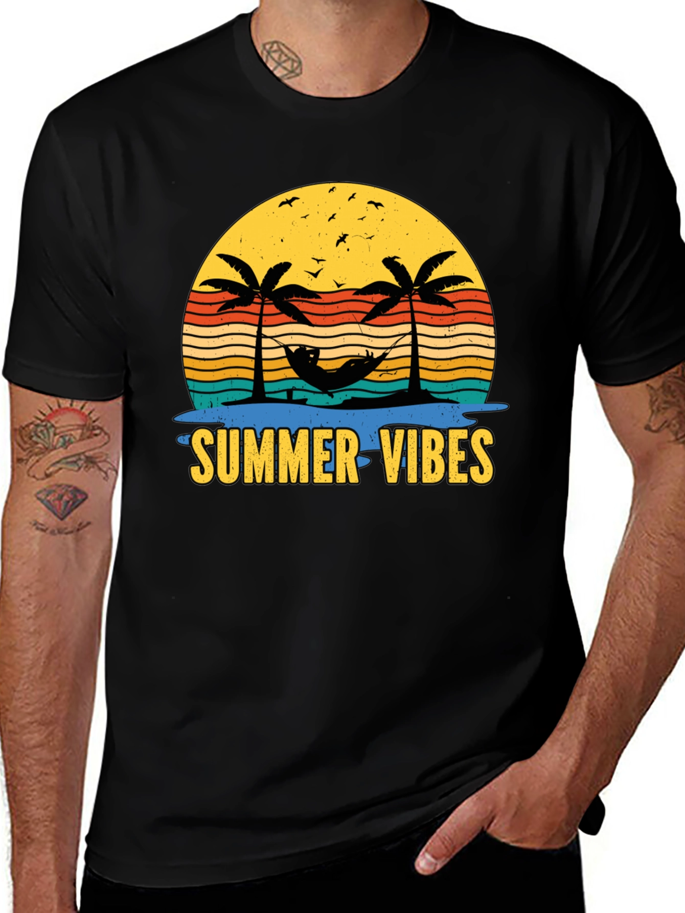 Variant 10 of Summer Vibes T-Shirt - Tropical Palm Tree Design