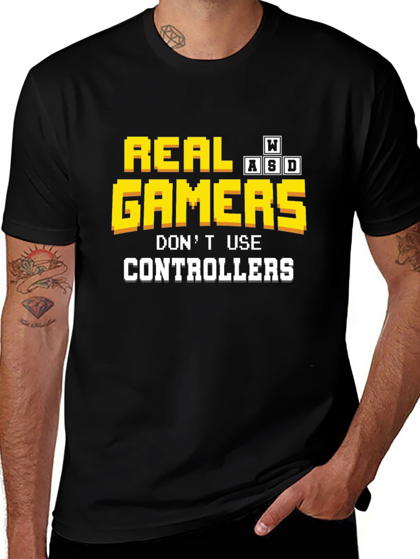 Real Gamers T-Shirt - Keyboard WASD Gaming Tee
