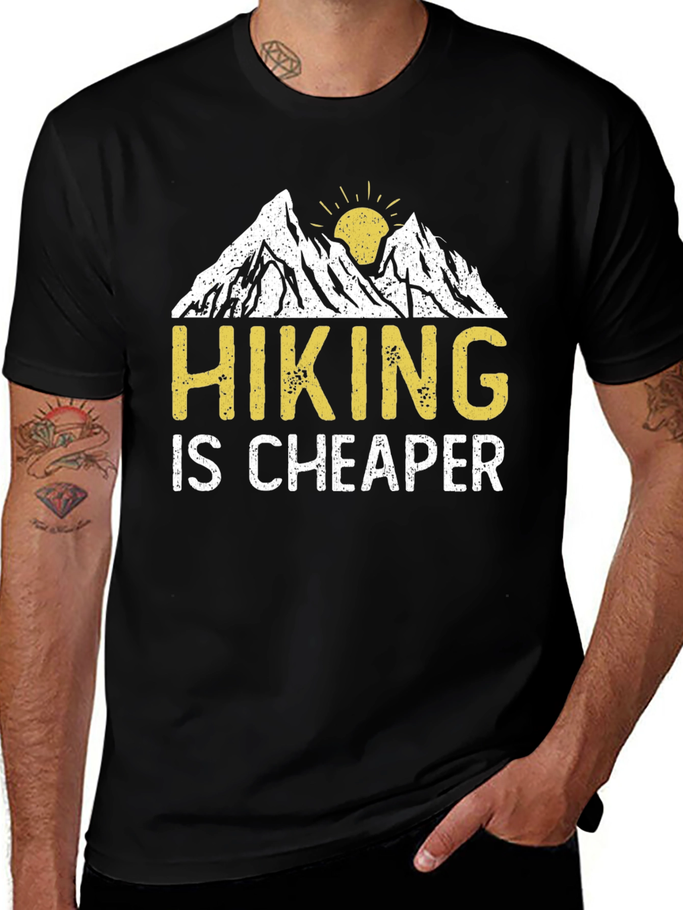 Variant 17 of Hiking is Cheaper Graphic T-Shirt