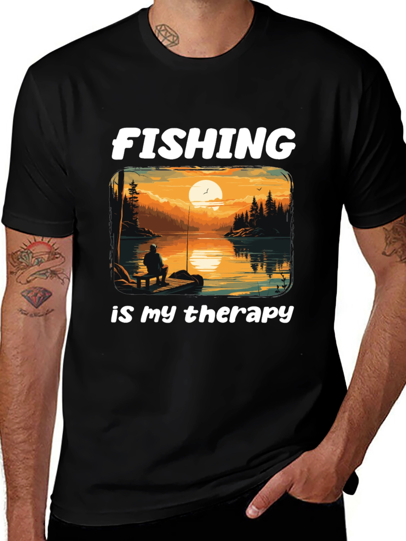 Variant 20 of Fishing Therapy Graphic Tee
