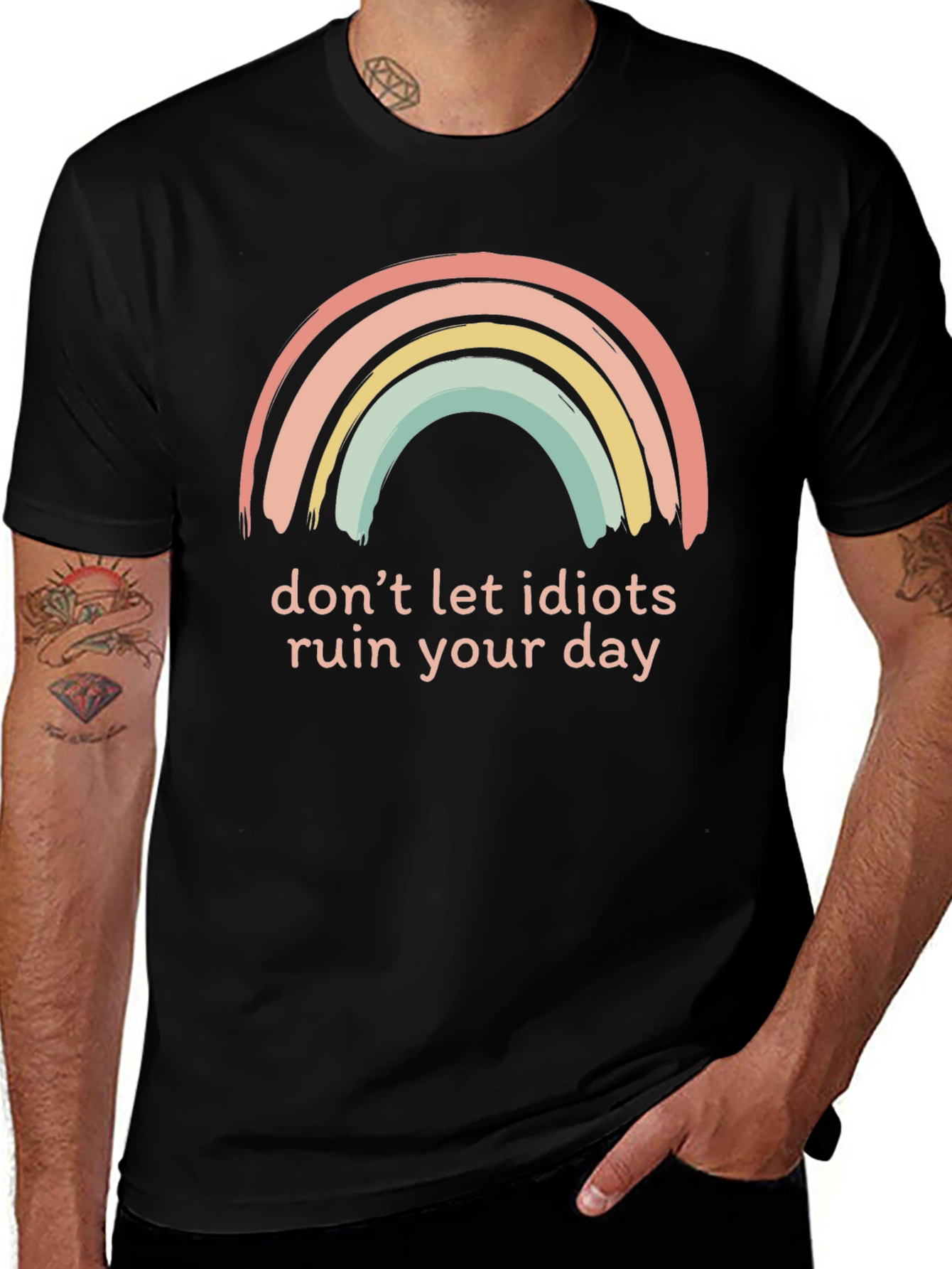 Variant 22 of Rainbow Graphic Tee - Don't Let Idiots Ruin Your Day