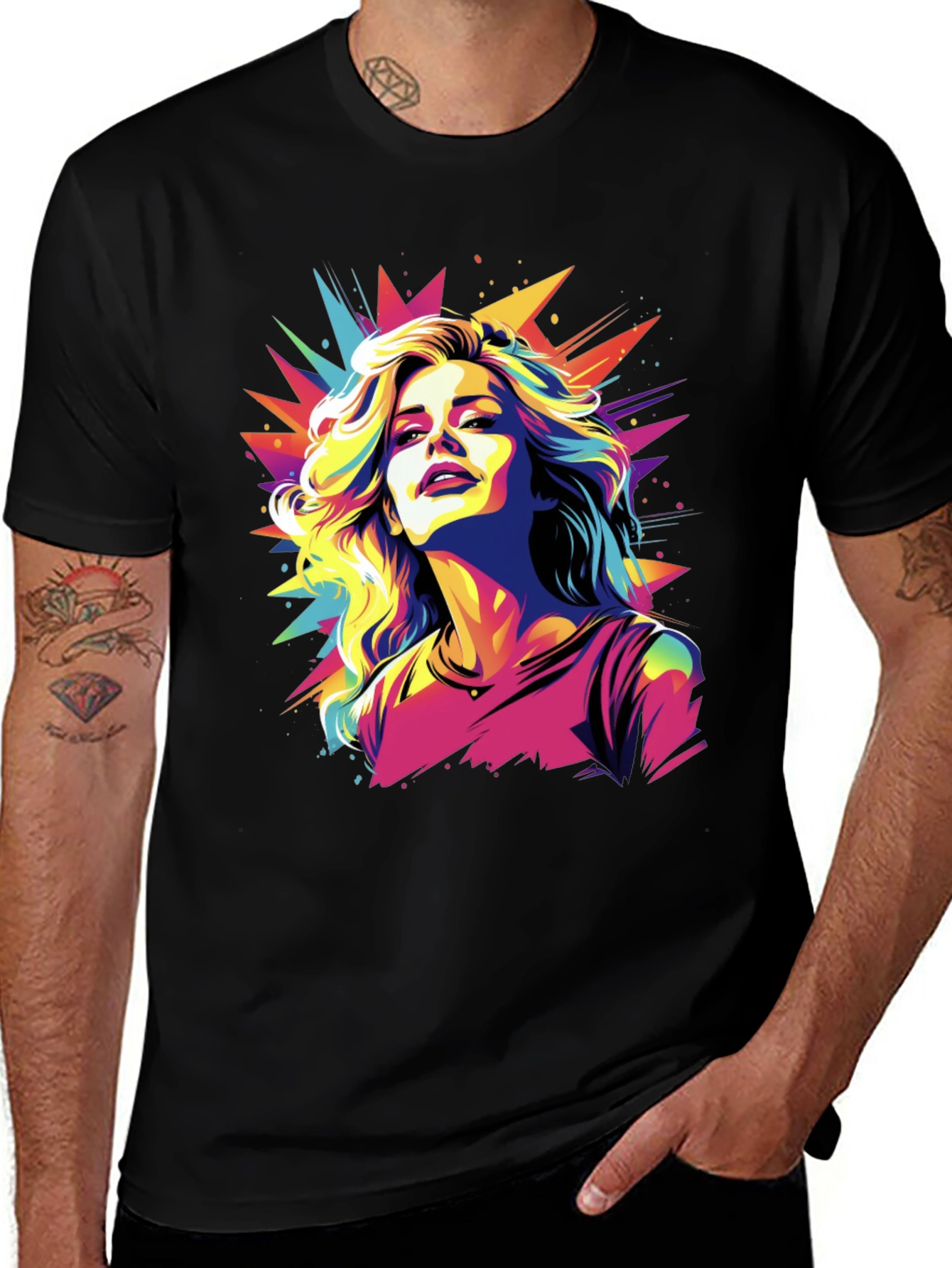 Variant 13 of Pop Art Woman Graphic Tee - Trendy Design