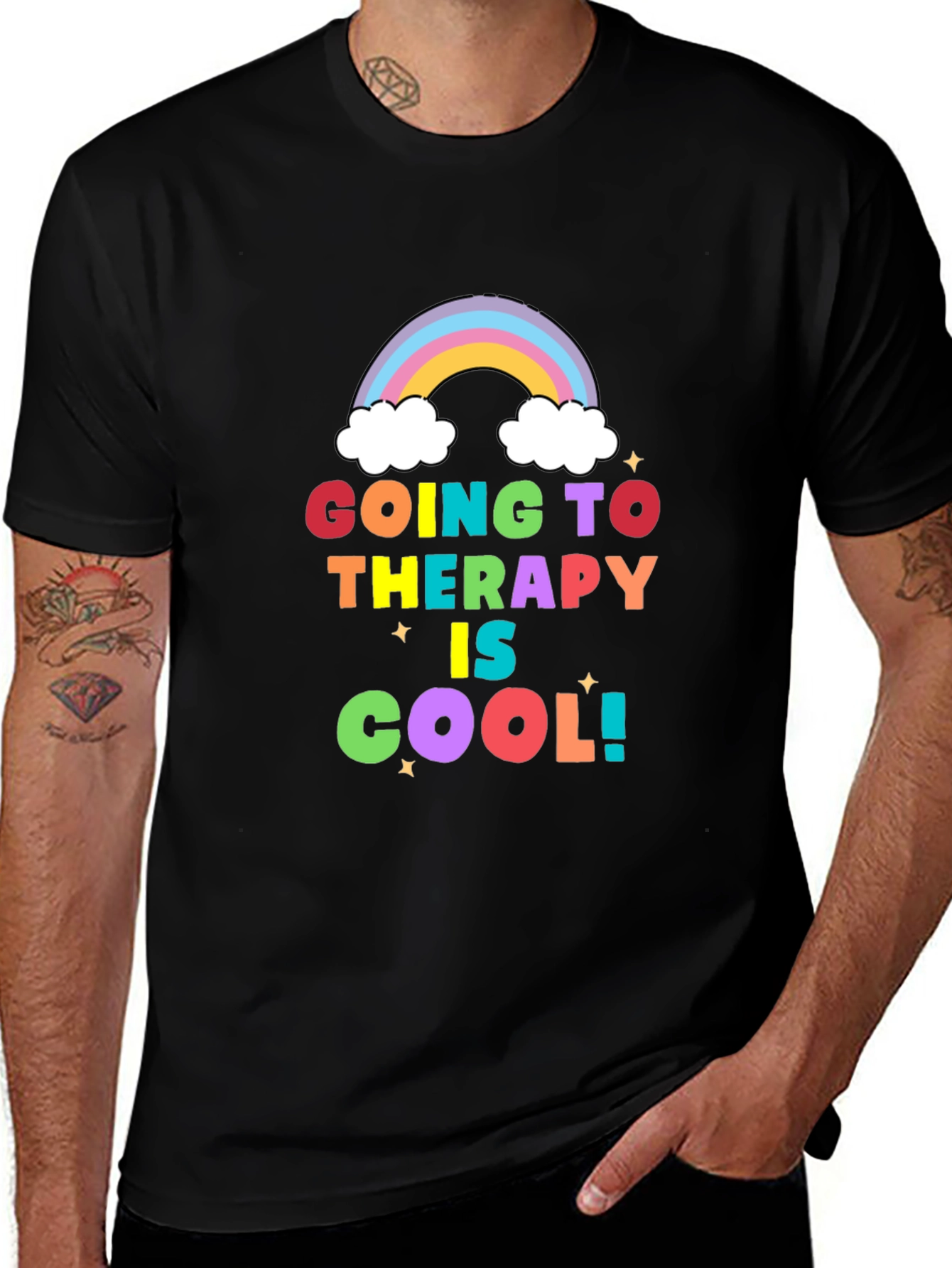 Variant 17 of Therapy Rainbow T-Shirt - Mental Health Awareness Tee