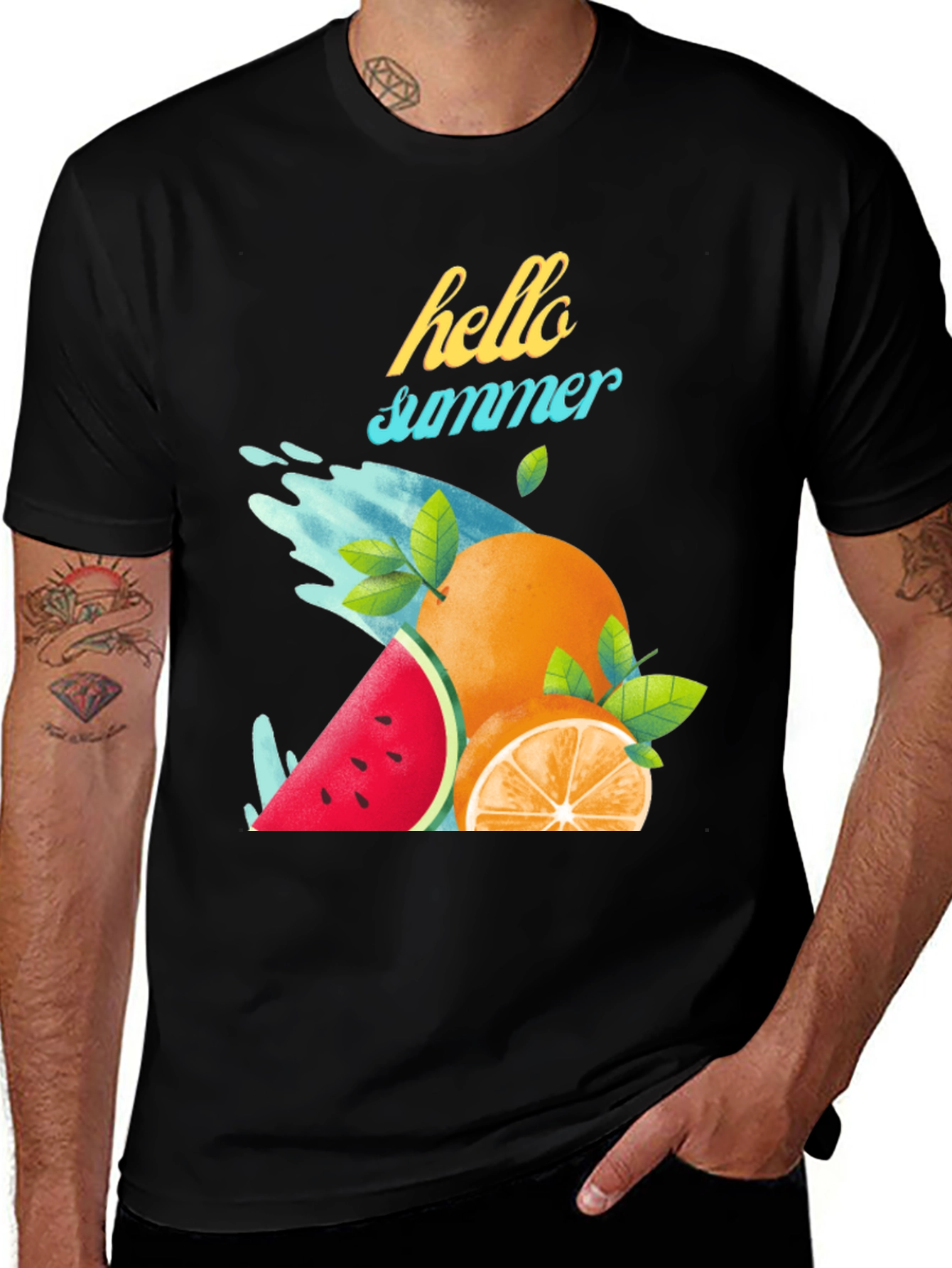 Variant 30 of Hello Summer T-Shirt - Fruit Graphic Tee