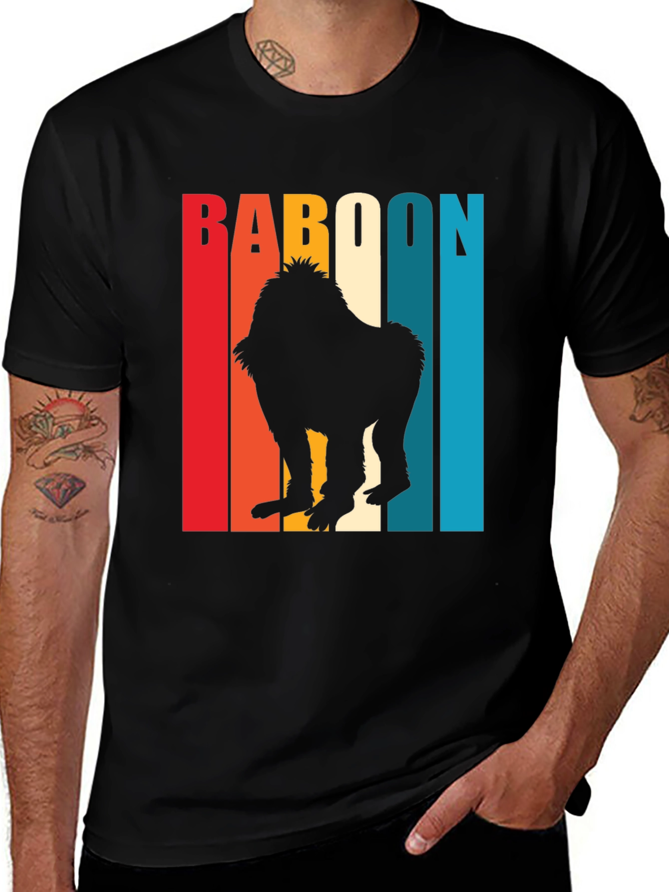 Variant 17 of Retro Baboon T-Shirt - Vintage Style Ape Tee