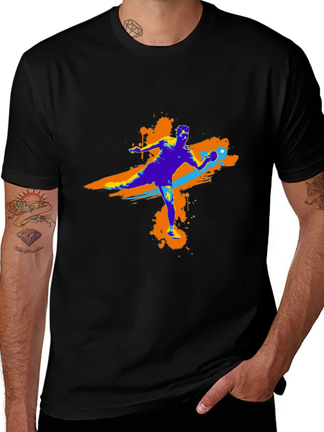 Variant 12 of Table Tennis Player Graphic T-Shirt