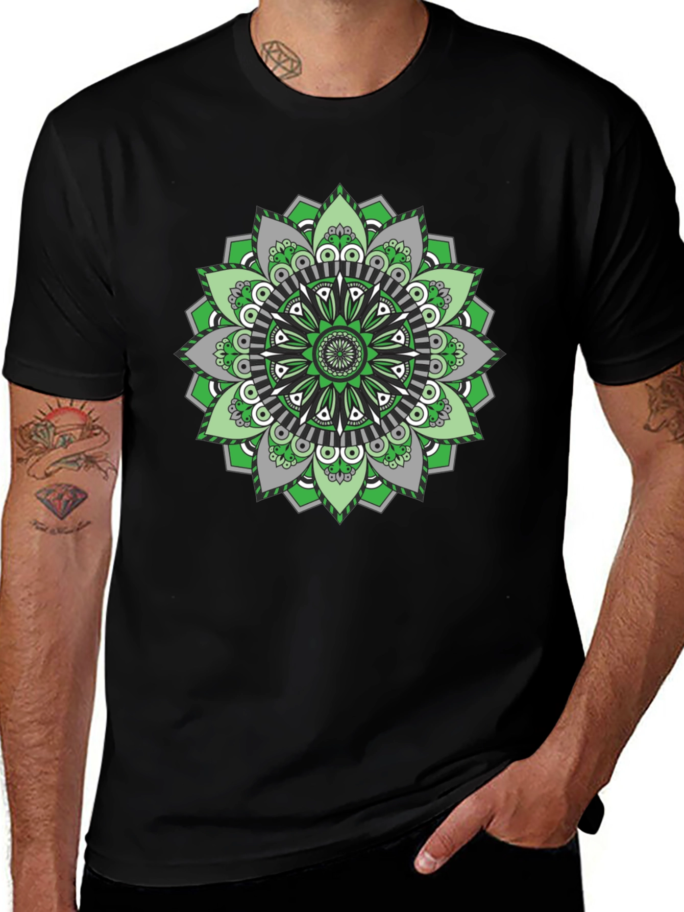 Variant 13 of Mandala Graphic Black T-Shirt