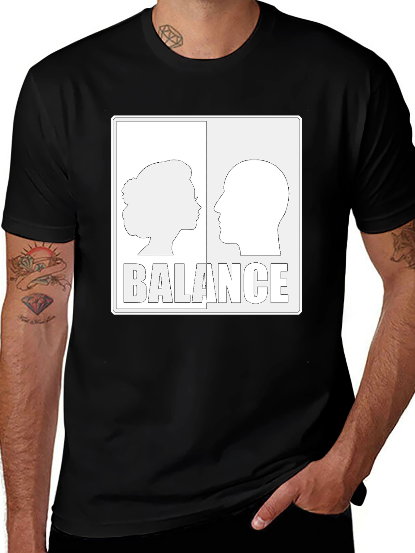Variant 15 of Balance Graphic Print Black T-Shirt