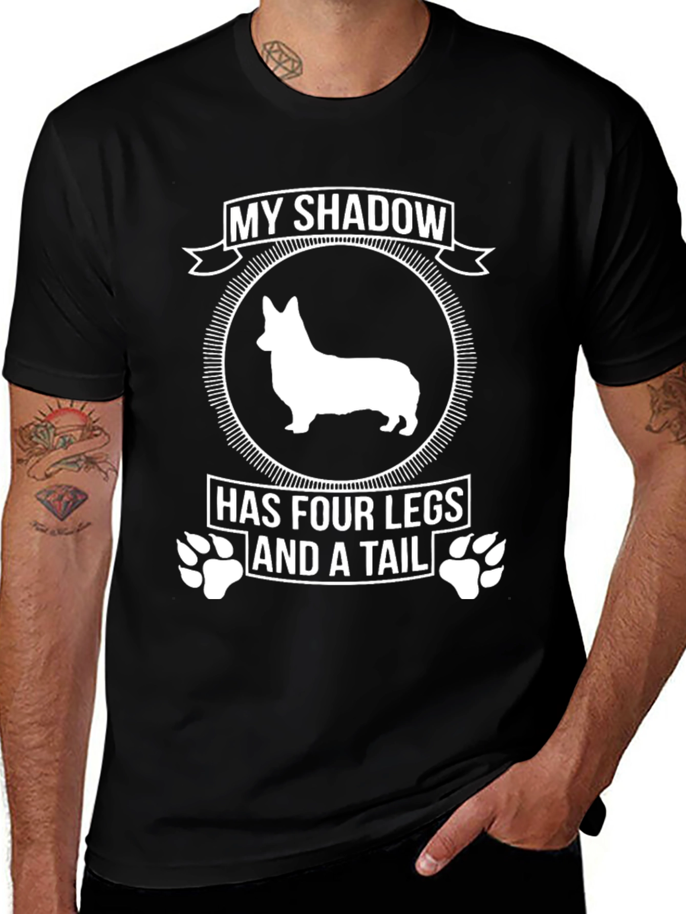 Variant 5 of My Shadow Has Four Legs and a Tail Dog Lover T-Shirt