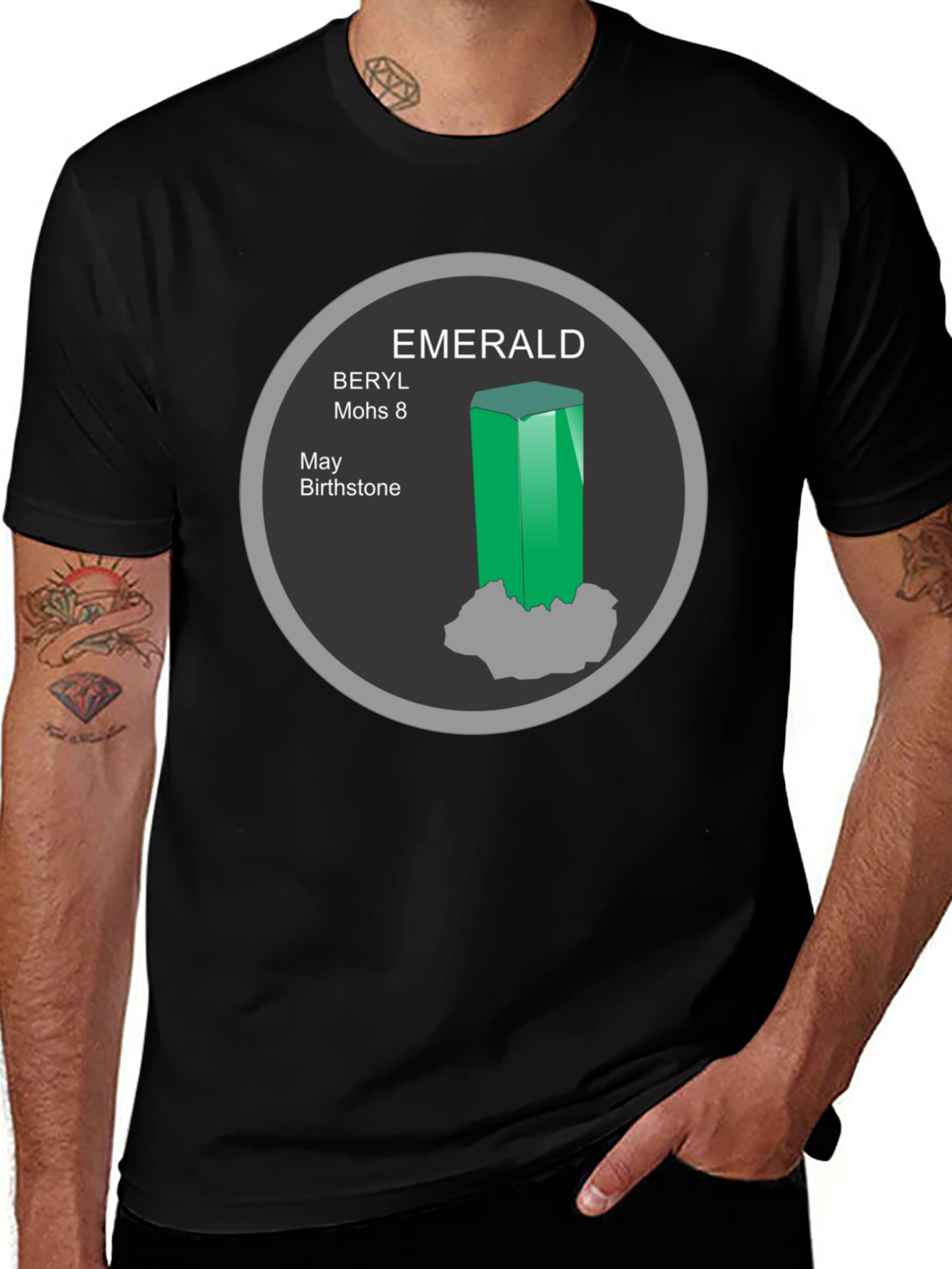 Emerald Birthstone Graphic Tee - Beryl Gemstone T-Shirt