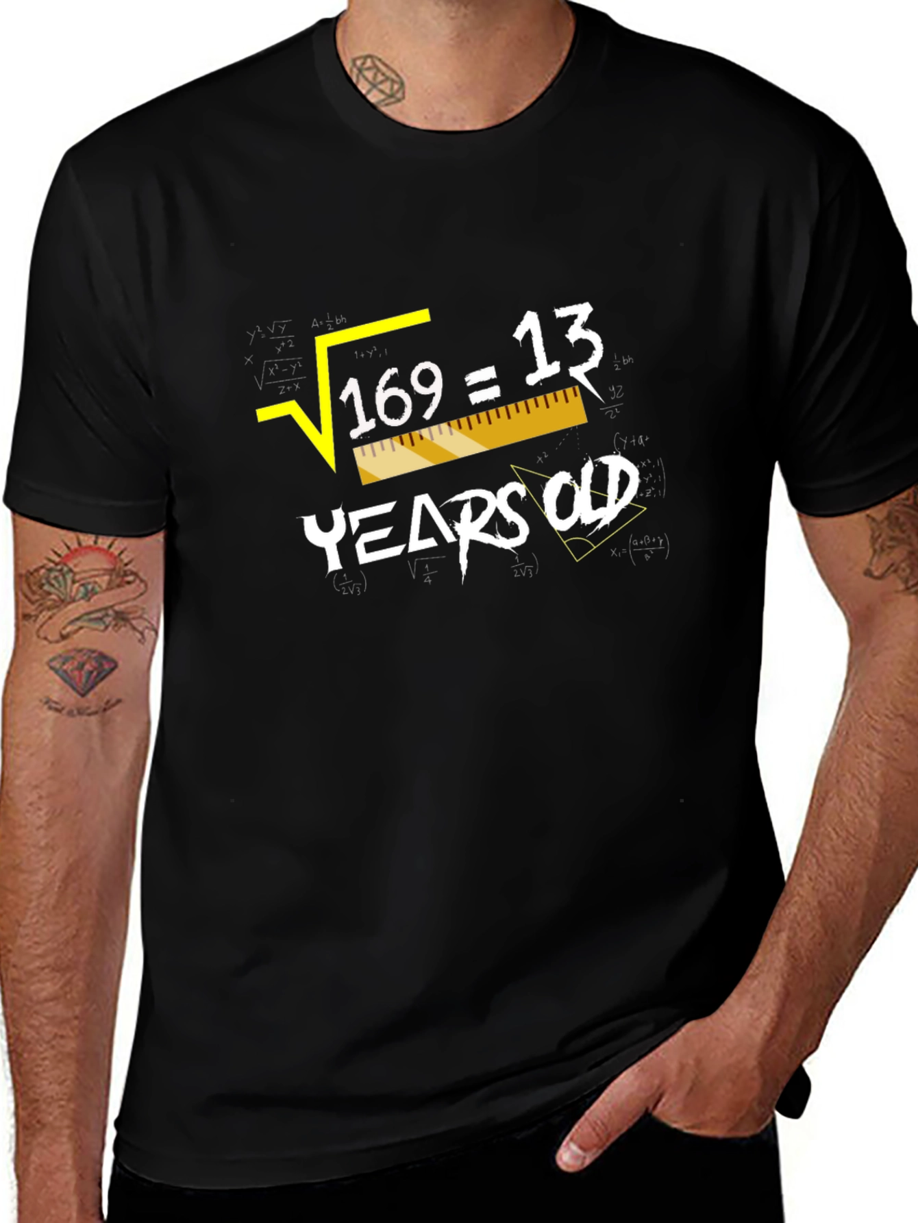 Variant 15 of Square Root 169 = 13 Years Old Humor Graphic Tee