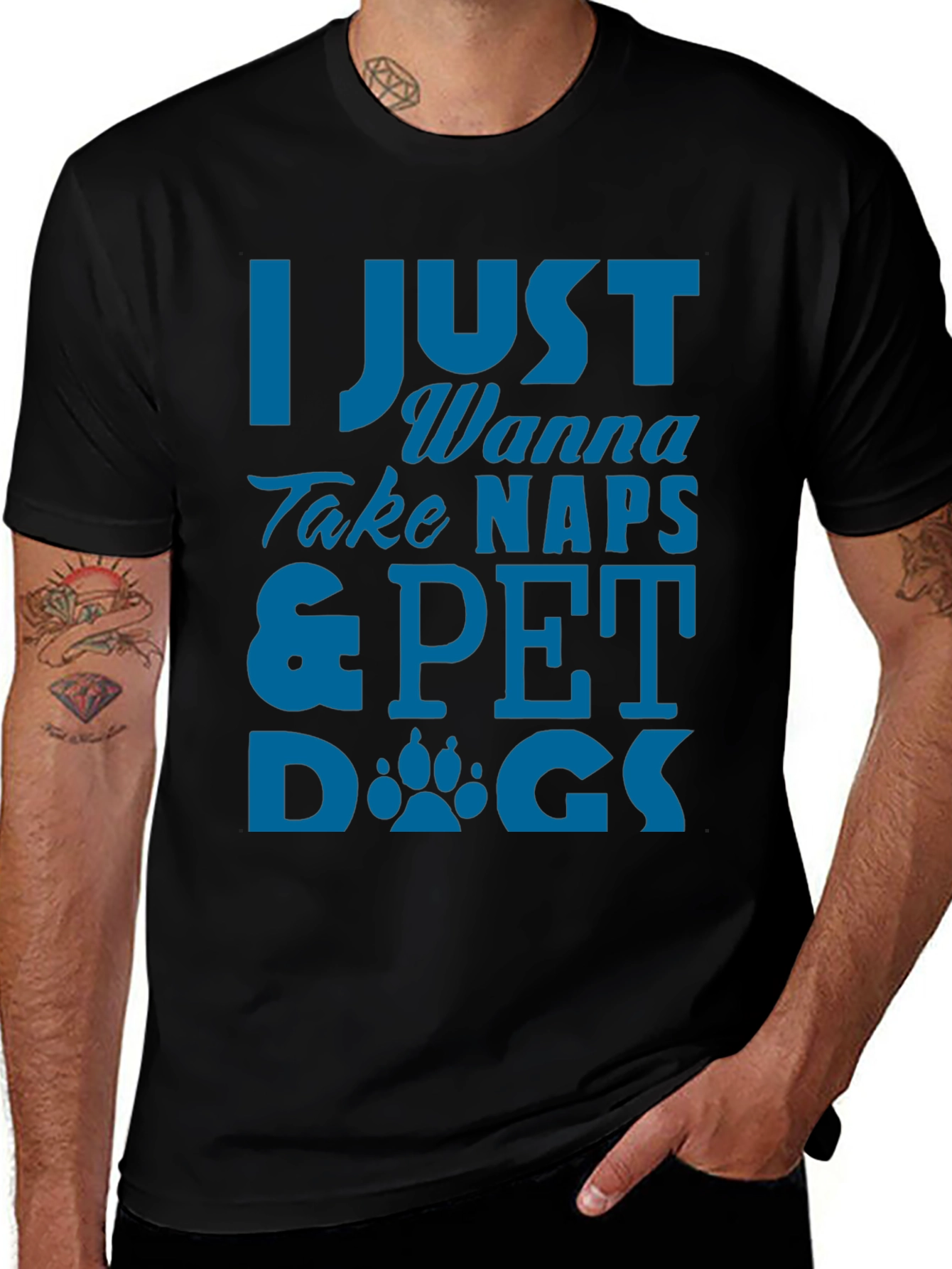 Variant 10 of I Just Wanna Take Naps & Pet Dogs Graphic Tee