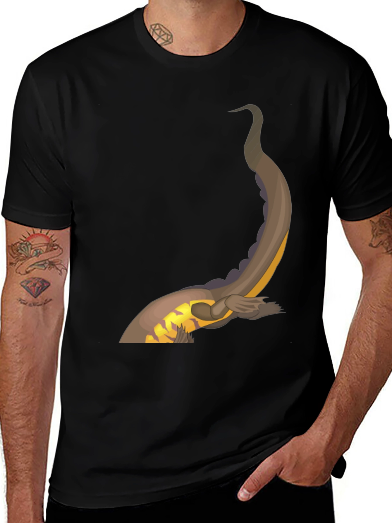 Variant 6 of Black T-Shirt with Unique Tentacle Design