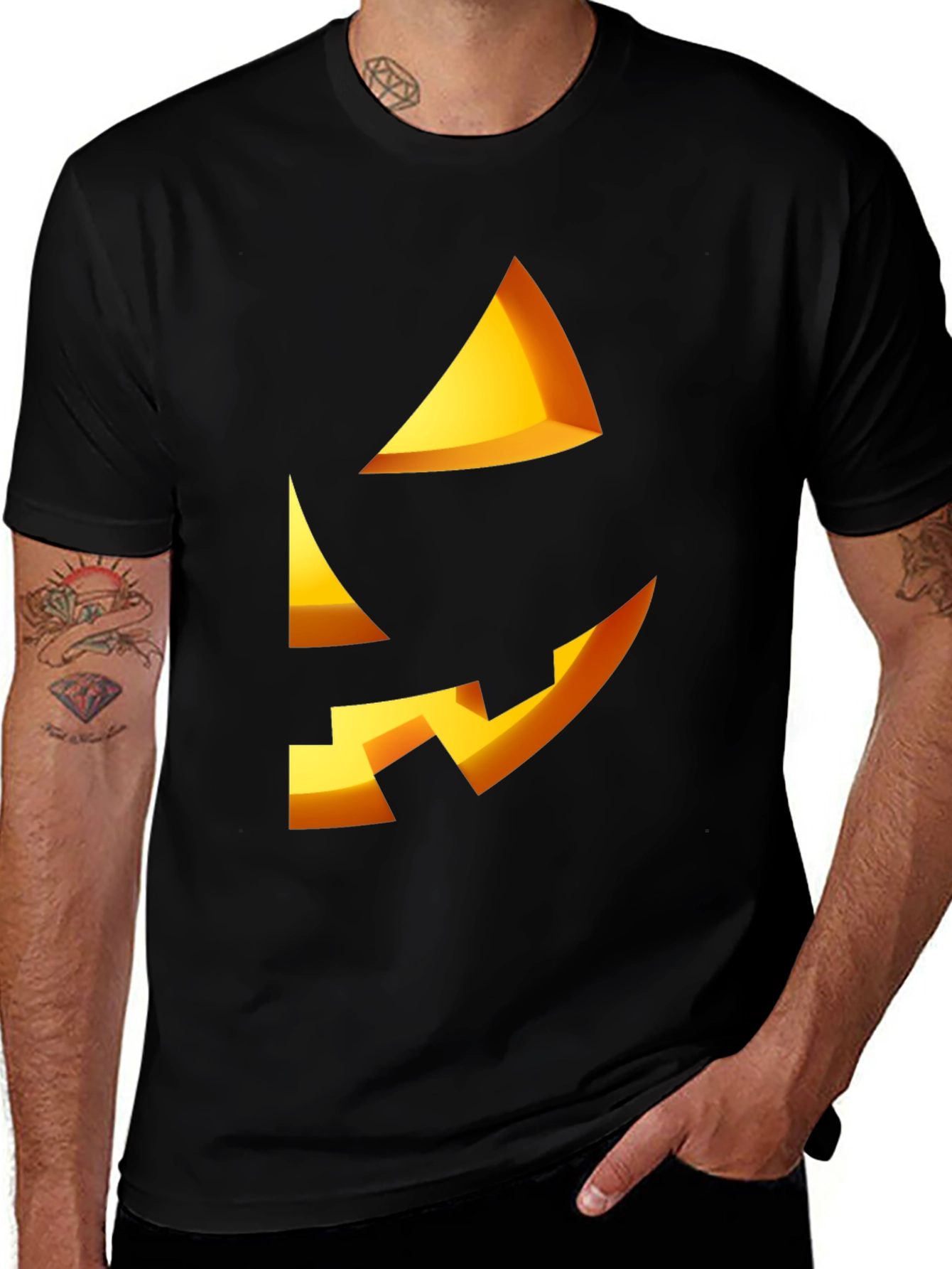 Halloween Pumpkin Face Graphic Tee