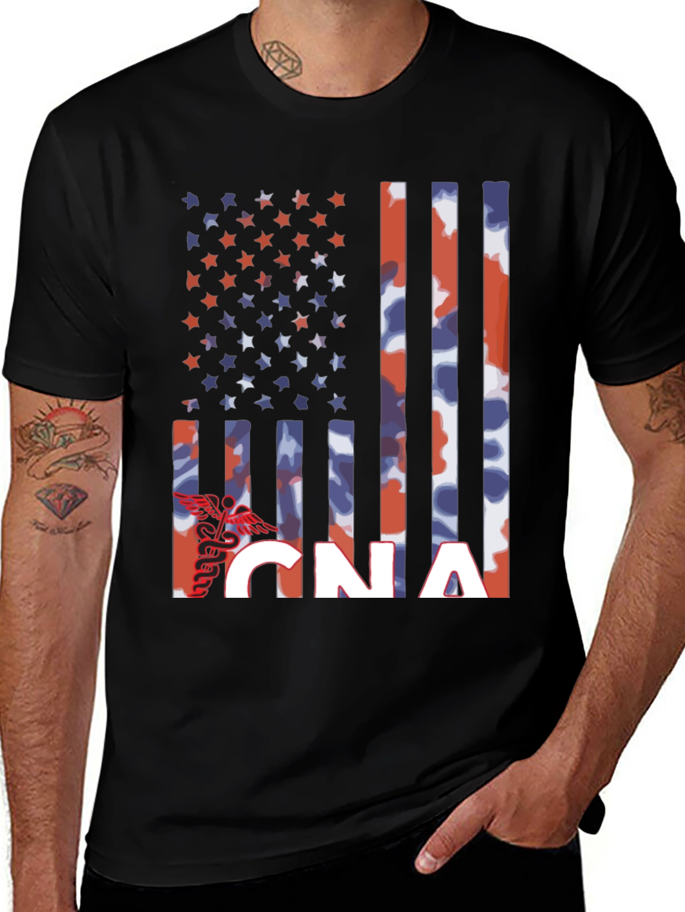 CNA American Flag T-Shirt - Patriotic Nurse Assistant Tee