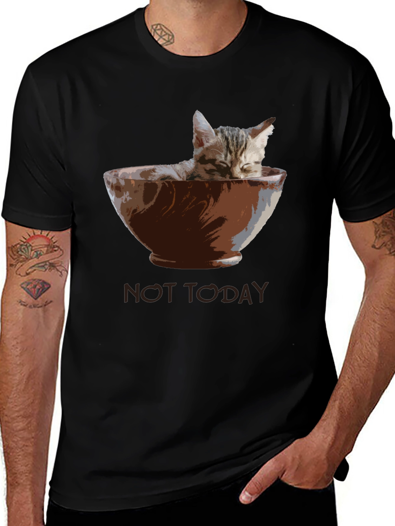 Variant 7 of Not Today Cat T-Shirt: Humorous Feline Graphic Tee
