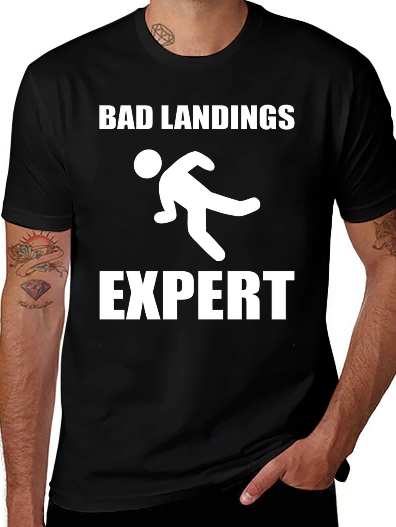 Variant 22 of Bad Landings Expert T-Shirt Funny Fall Design