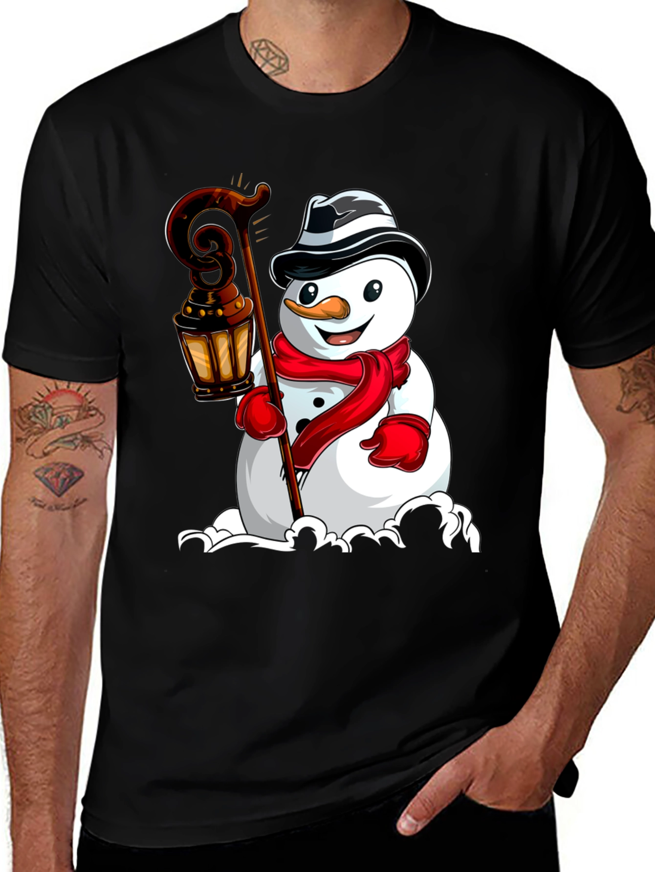 Variant 21 of Festive Snowman Graphic Tee - Holiday Cheer