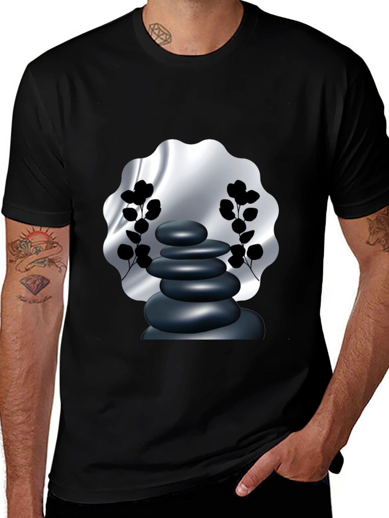 Variant 14 of Zen Stone Graphic Tee - Meditative Style