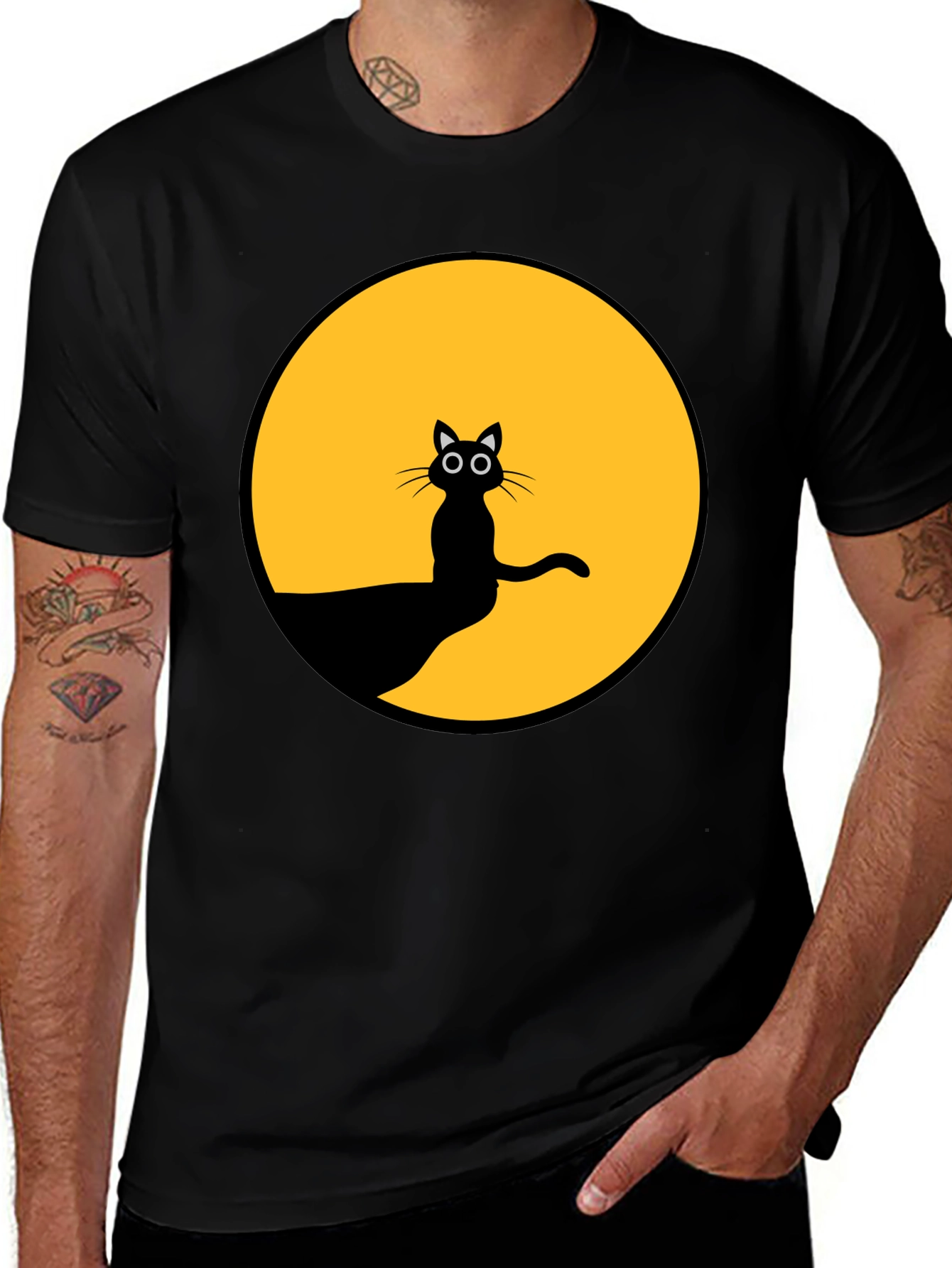 Variant 9 of Black Cat Silhouette T-Shirt