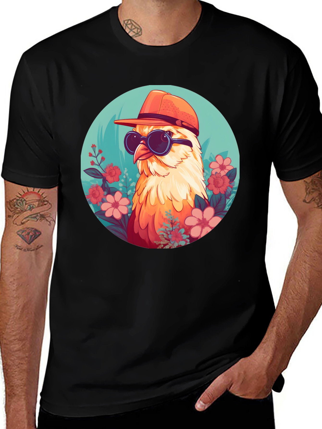 Variant 13 of Cool Chicken Tee - Quirky Graphic Print