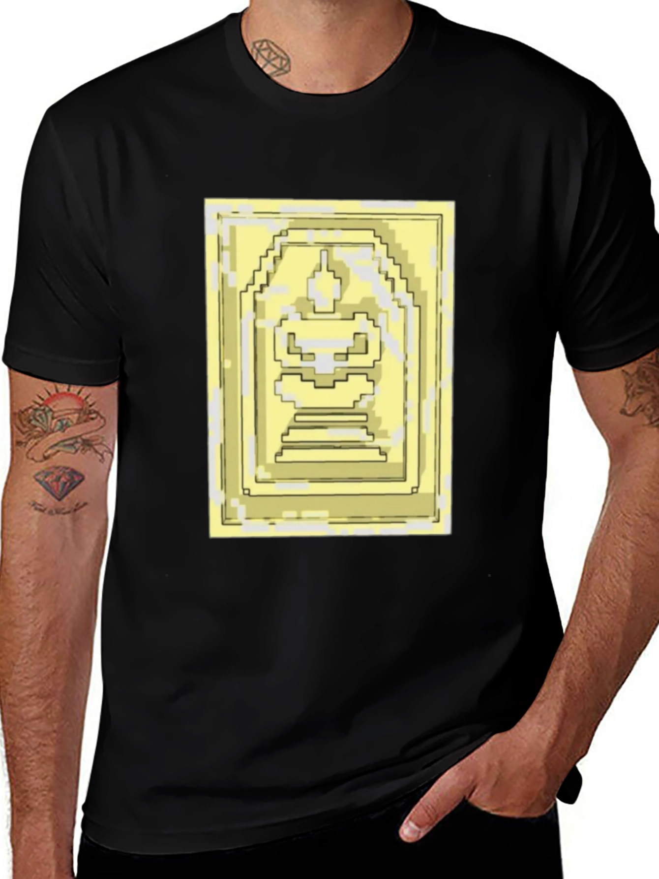 Variant 23 of Pixel Art Temple T-Shirt