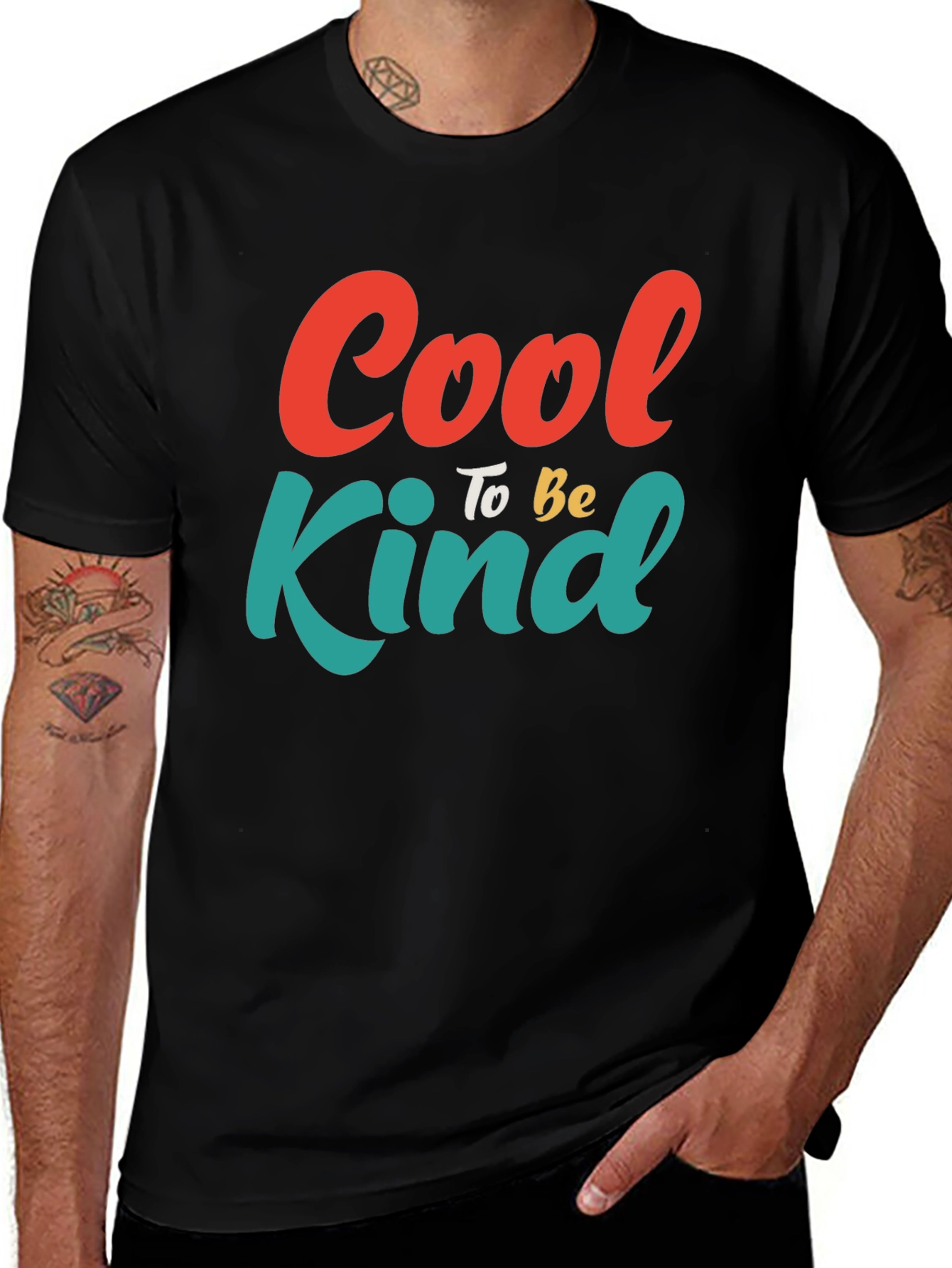 Variant 12 of Cool to be Kind Graphic Tee - Stylish Black T-Shirt