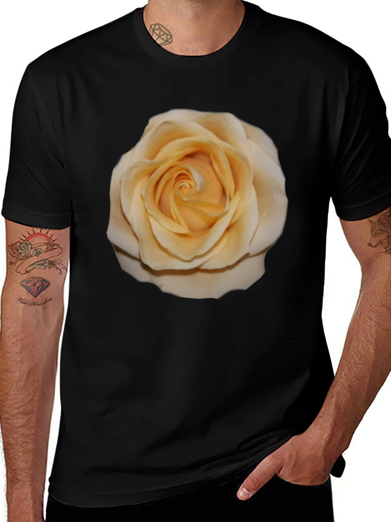 Variant 15 of Rose Graphic Black T-Shirt