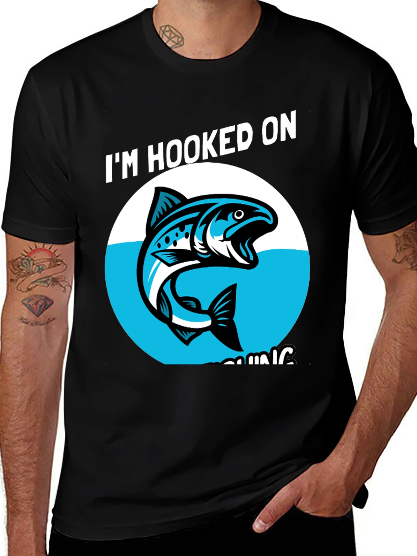 Variant 20 of Hooked On Fishing Graphic Tee