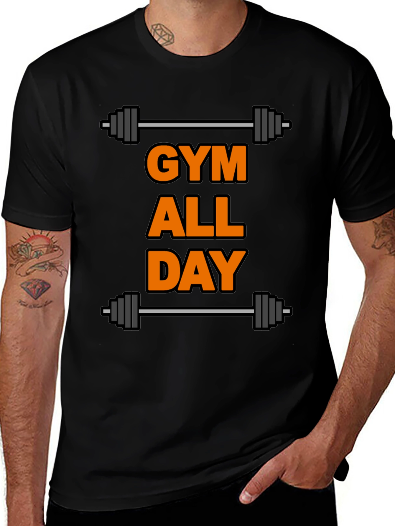 Variant 14 of Gym All Day Graphic Tee - Fitness Motivation Shirt