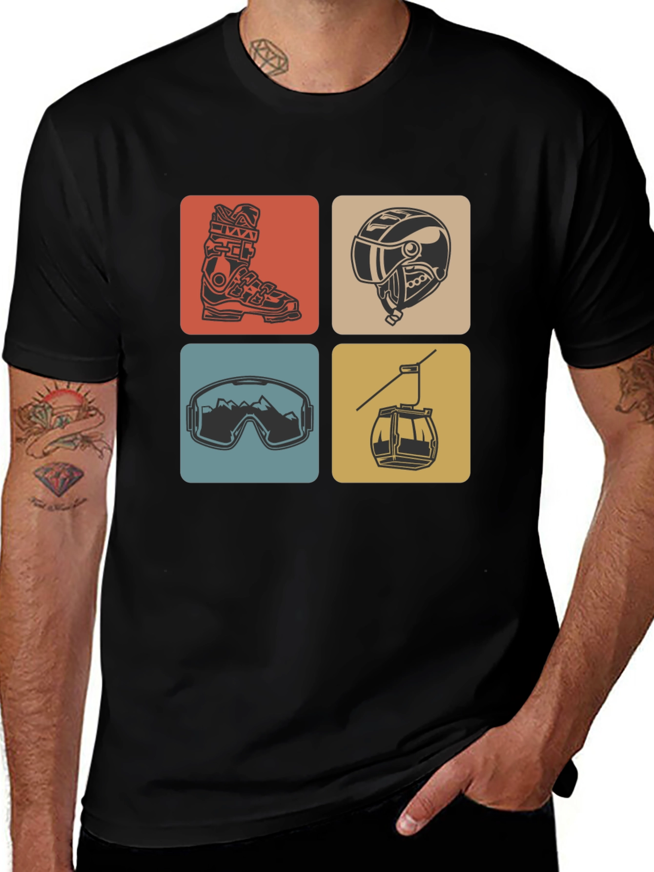 Variant 14 of Skiing Icon T-Shirt - Stylish Winter Adventure Tee
