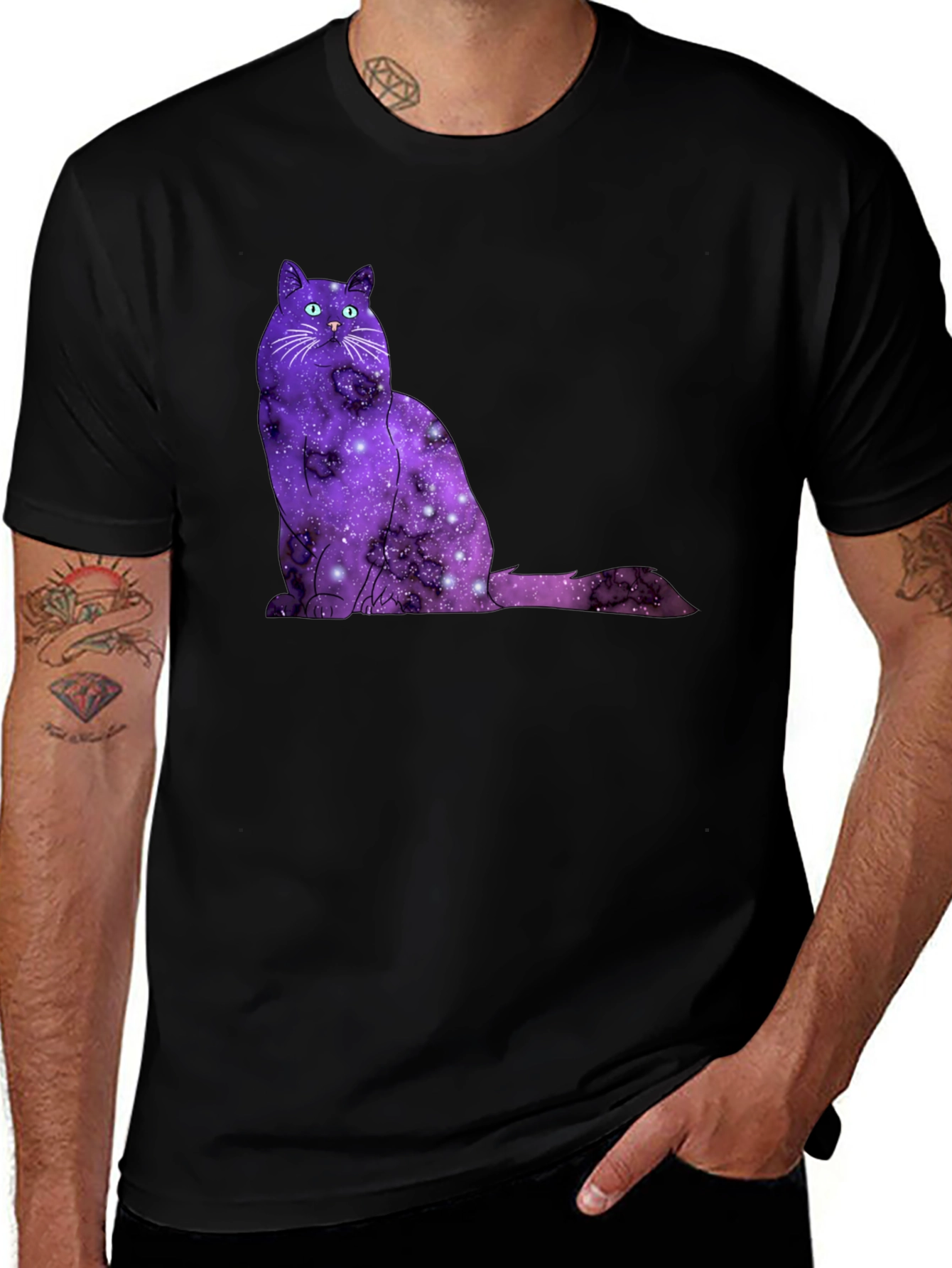 Variant 27 of Galaxy Cat T-Shirt - Cosmic Feline Tee