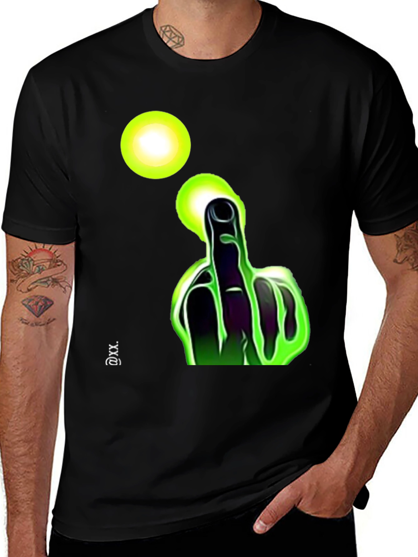 Variant 9 of Black T-Shirt with Graphic Design