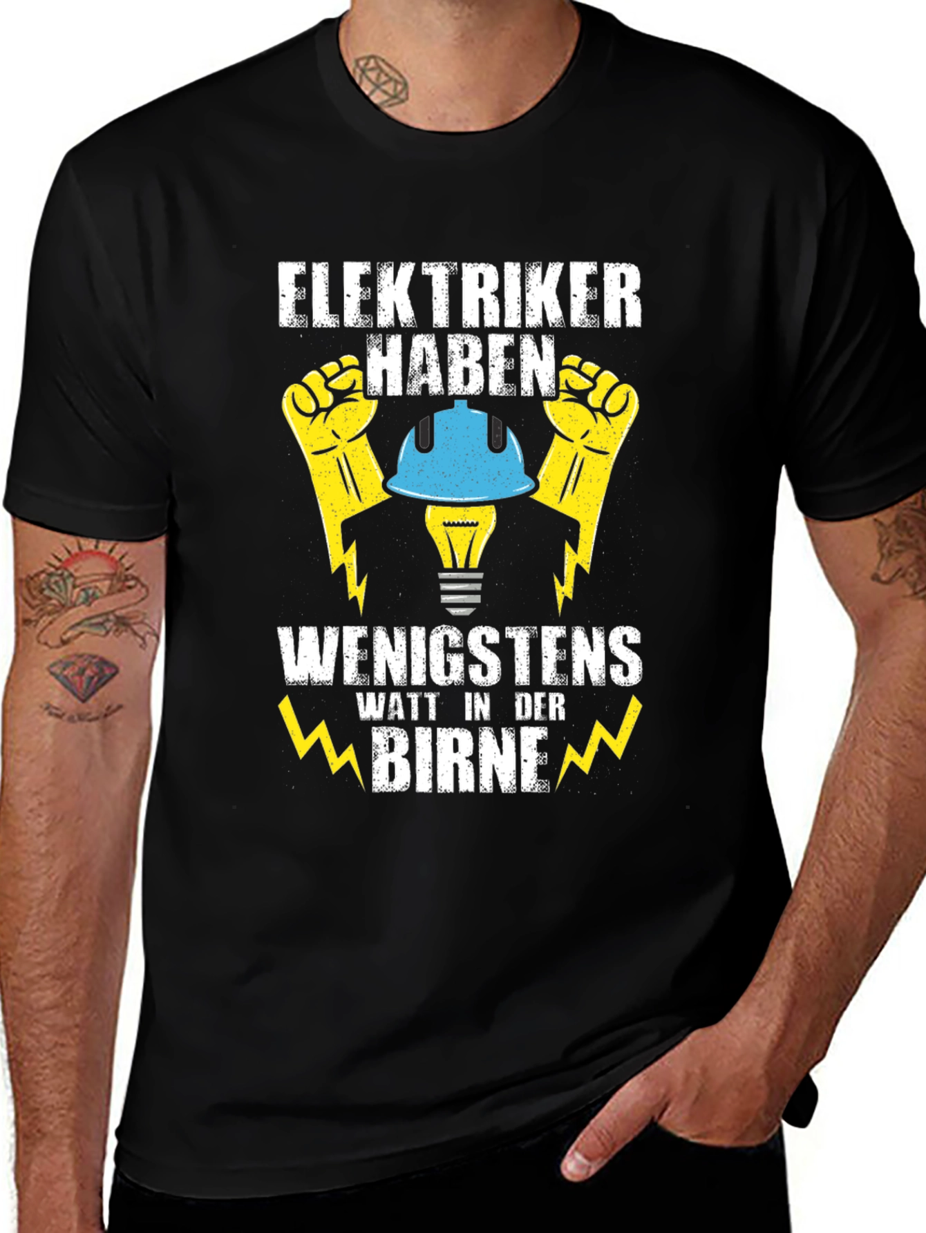 Variant 12 of Electrician Humor T-Shirt - Watt In Der Birne