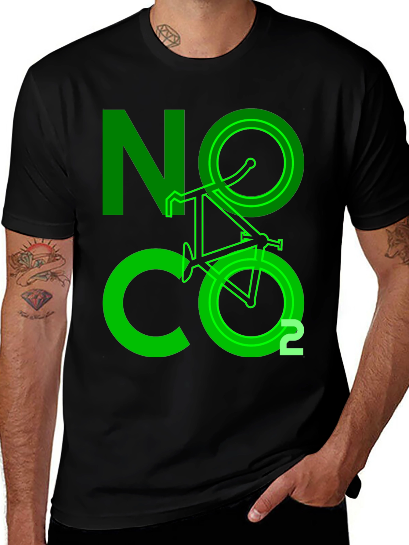 Variant 18 of Eco-Friendly NO CO2 Bike Graphic T-Shirt