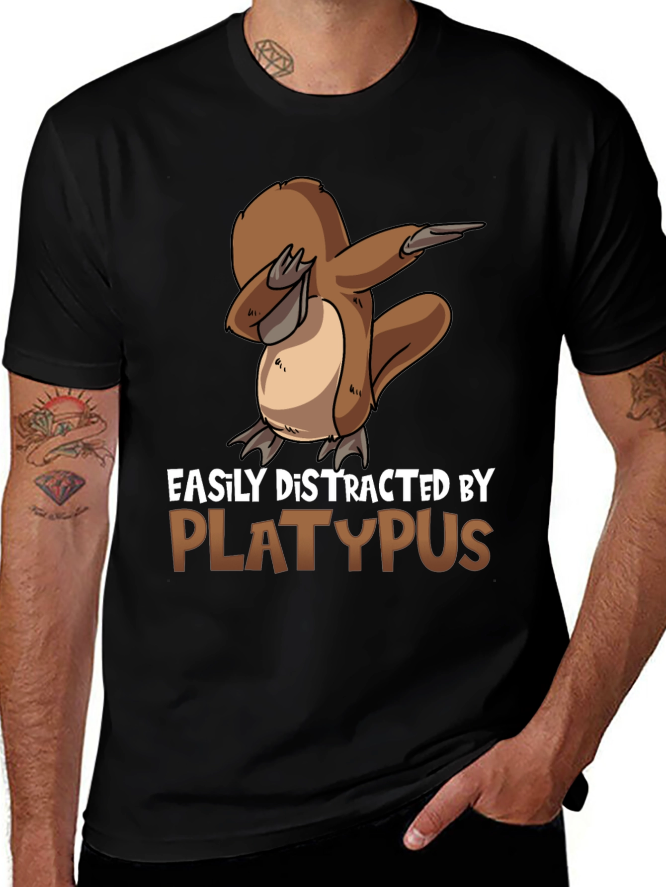 Variant 14 of Easily Distracted By Platypus Black T-Shirt