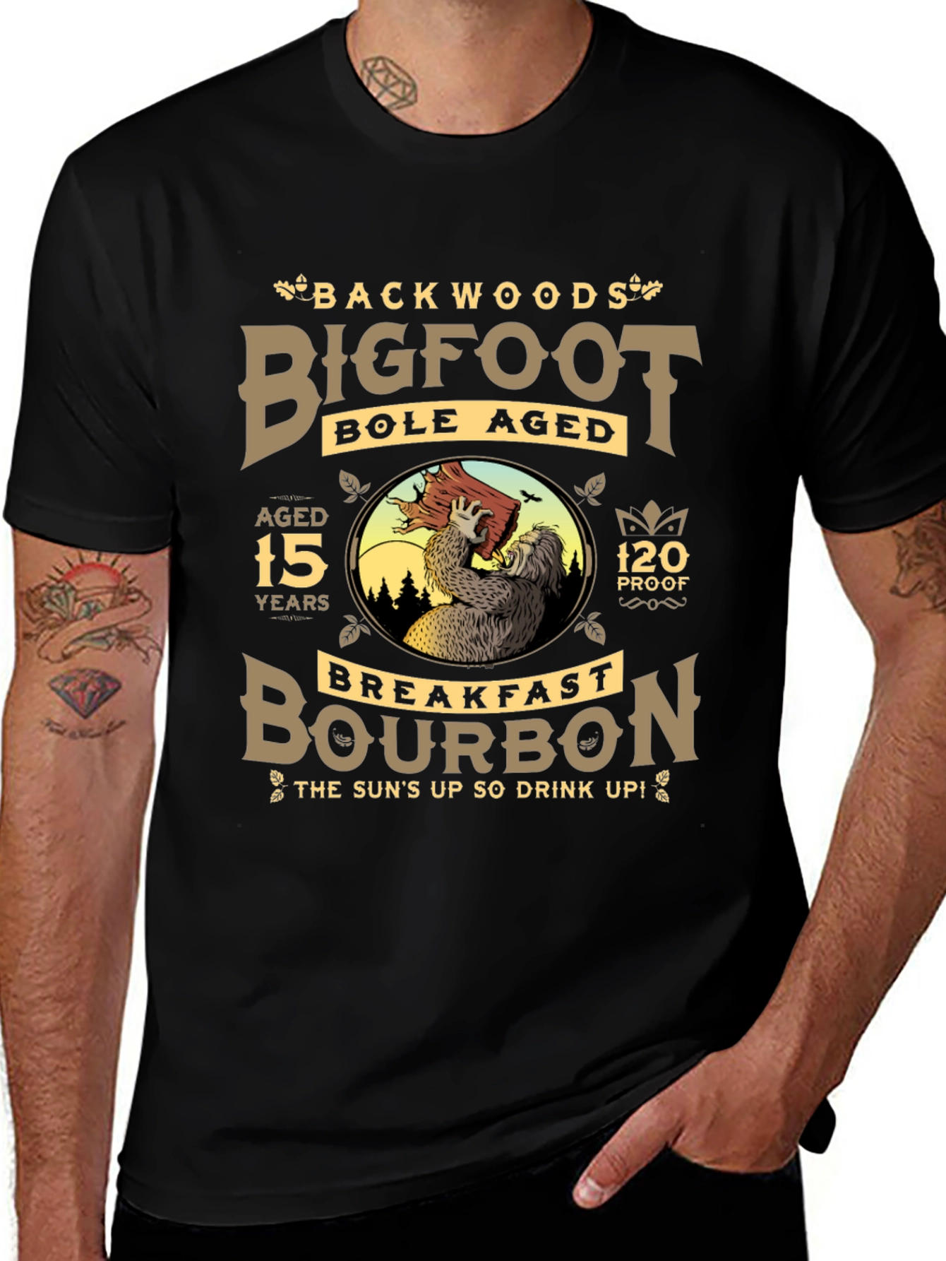 Black Backwoods Bigfoot Bourbon Black T-Shirt main image