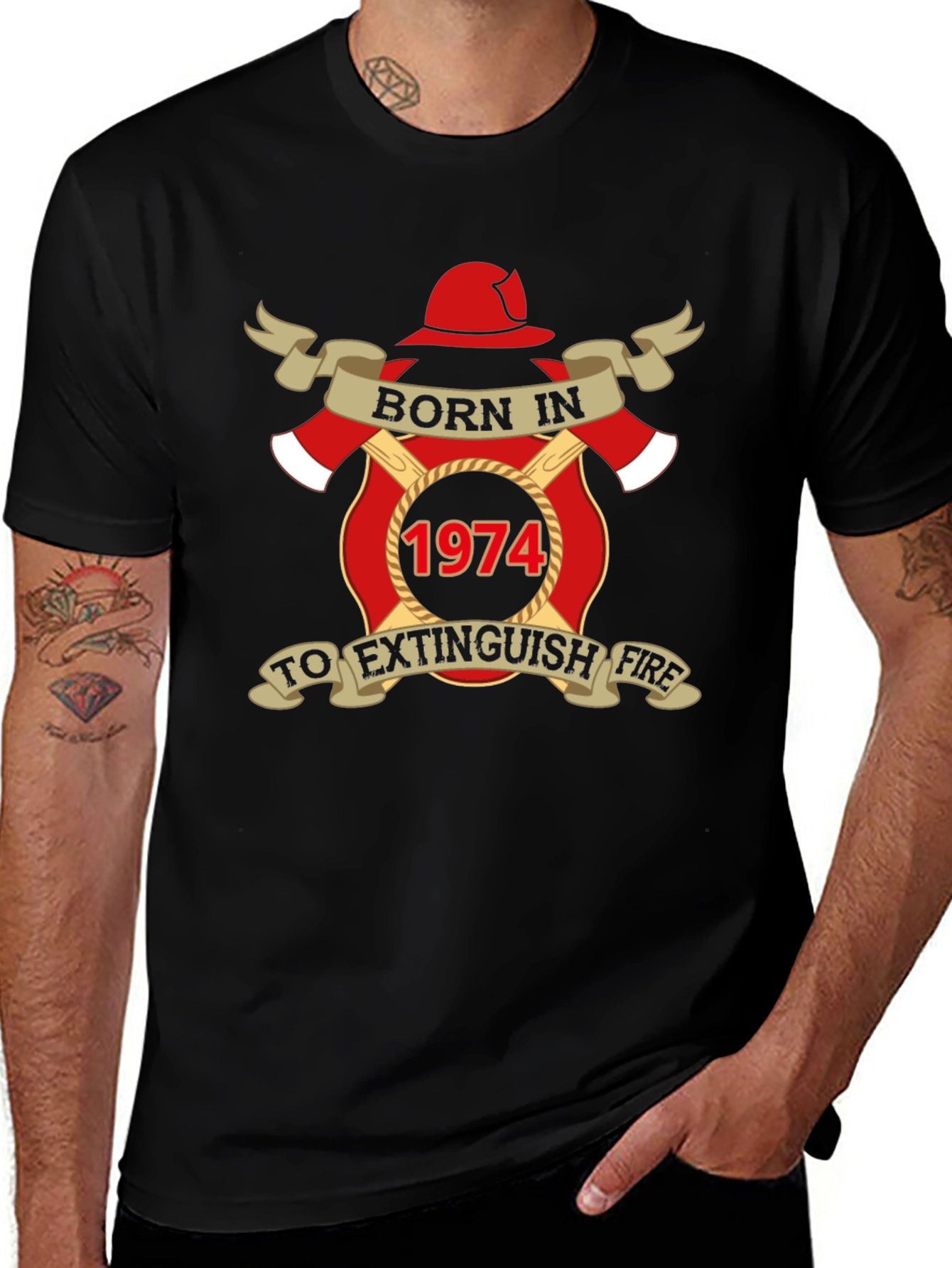 Variant 26 of Born in 1974 Firefighter T-Shirt