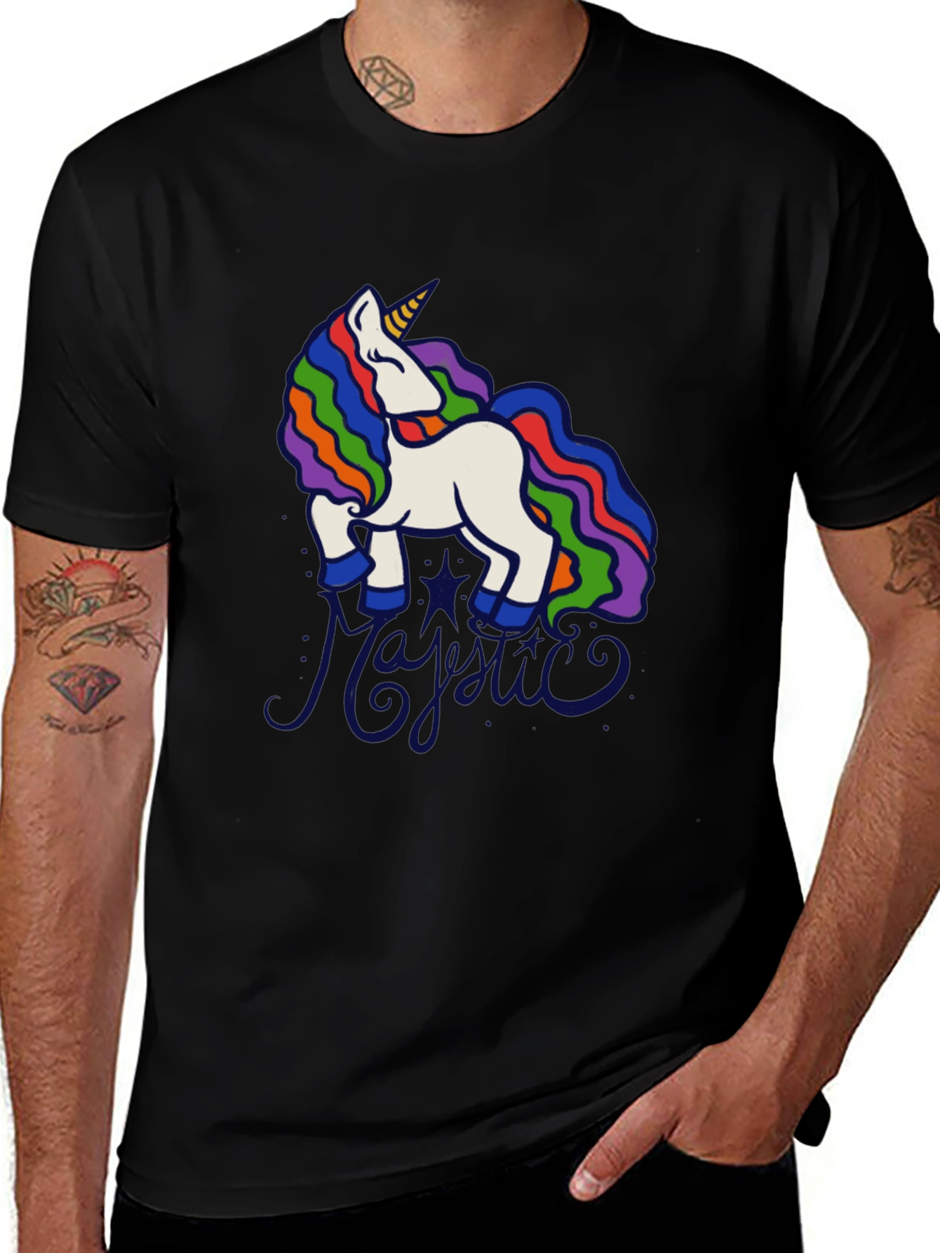 Variant 12 of Unicorn Graphic Tee - Rainbow Mane Novelty T-Shirt