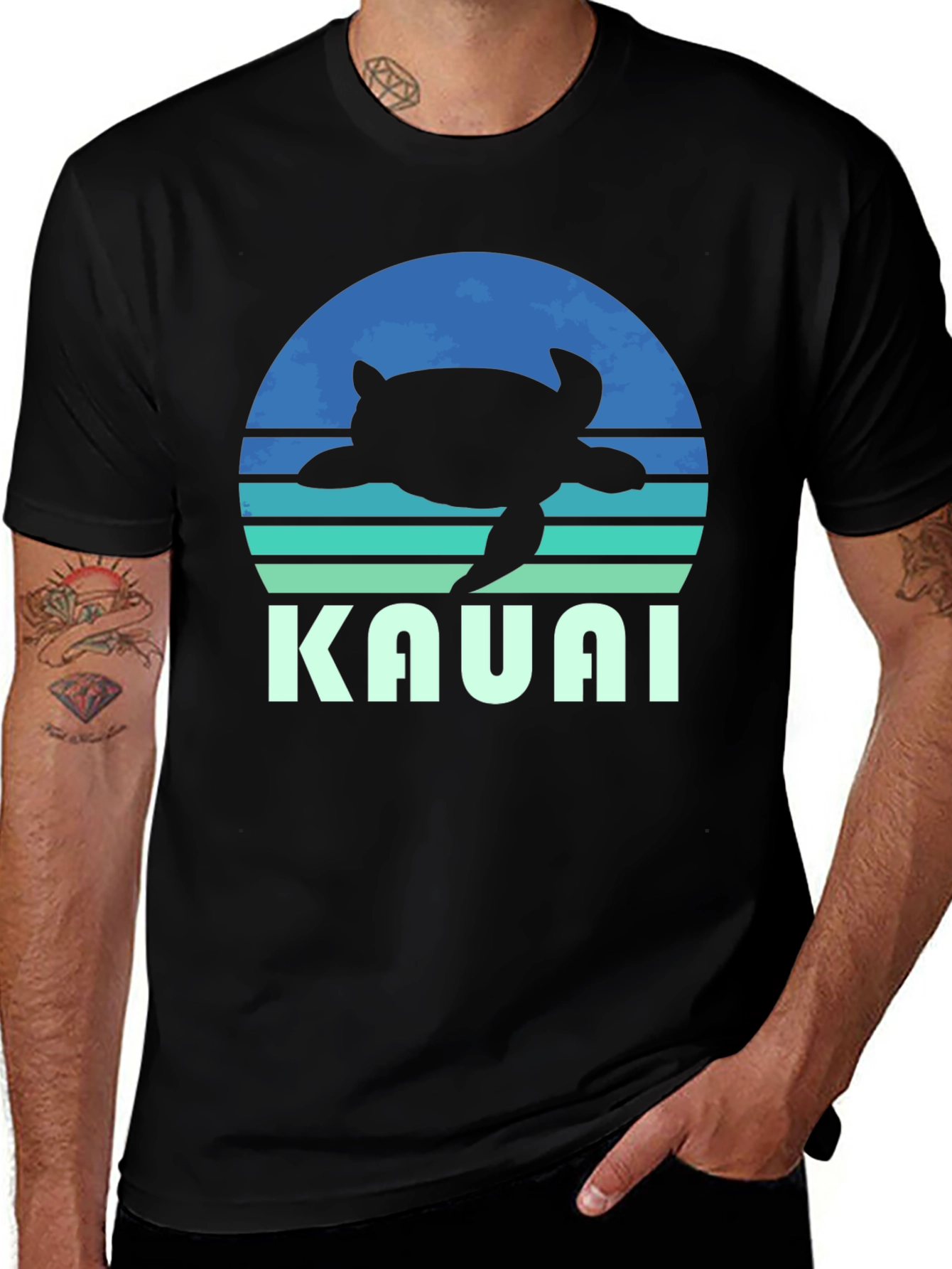Kauai Turtle Sunset Graphic T-Shirt