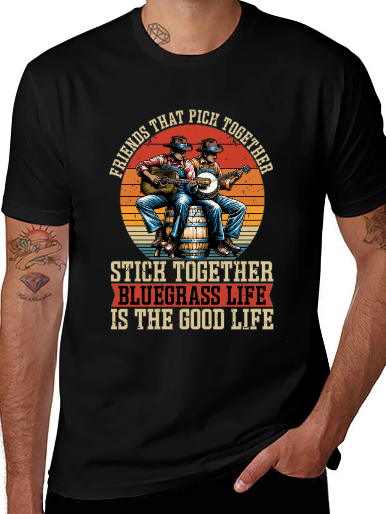 Variant 10 of Bluegrass Life T-Shirt - Friends That Pick Together