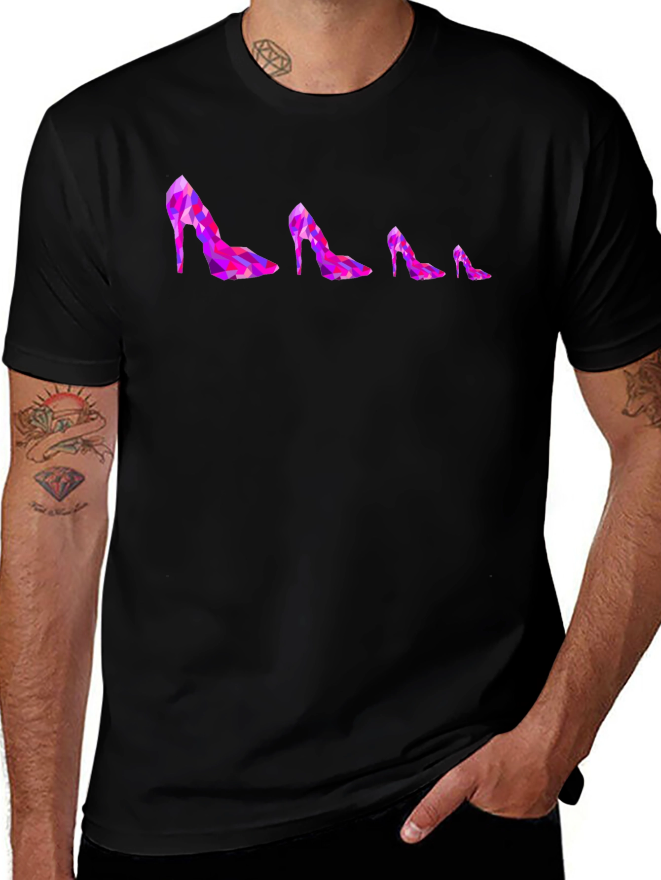 Variant 29 of Geometric Heels Graphic Tee - Modern Style