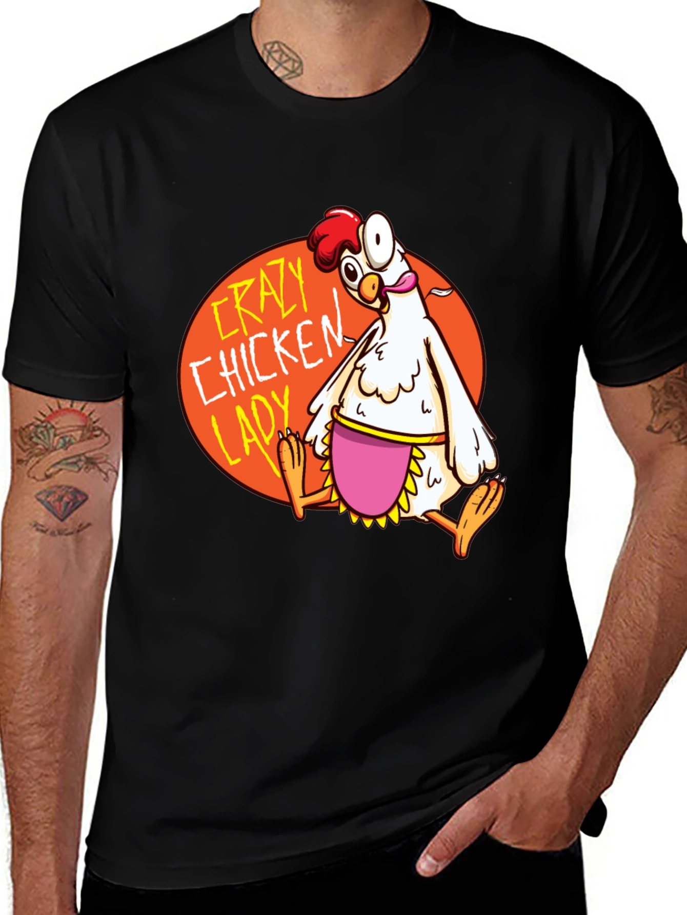Variant 3 of Crazy Chicken Lady Graphic T-Shirt