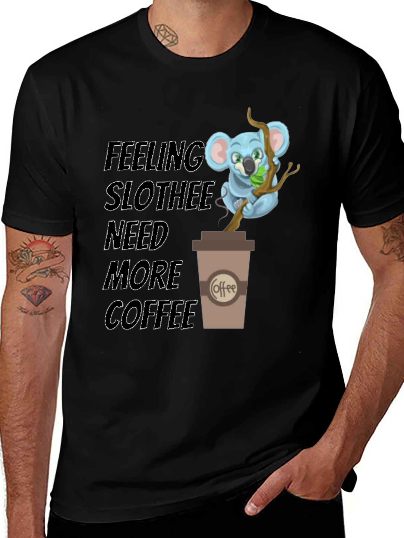 Variant 9 of Feeling Slothee Need More Coffee T-Shirt