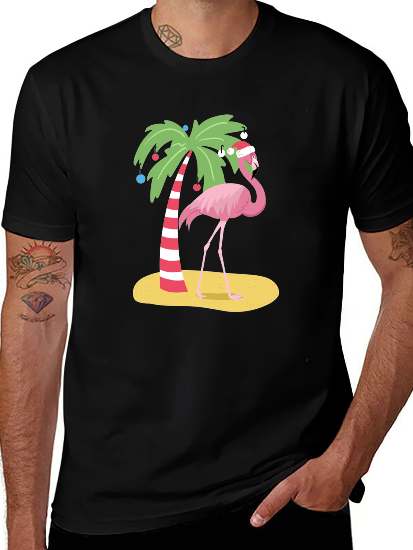 Variant 8 of Festive Flamingo Tee - Christmas Holiday Apparel