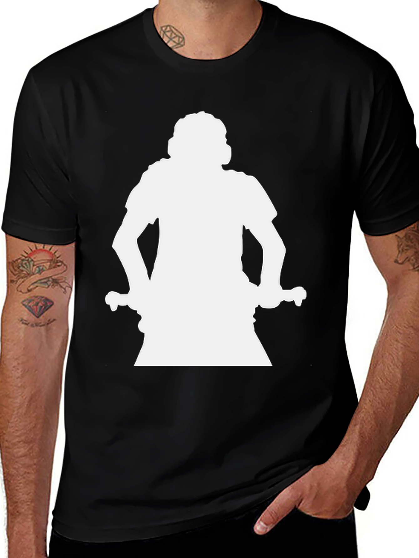 Variant 9 of Silhouette Graphic Tee - Modern Black T-Shirt