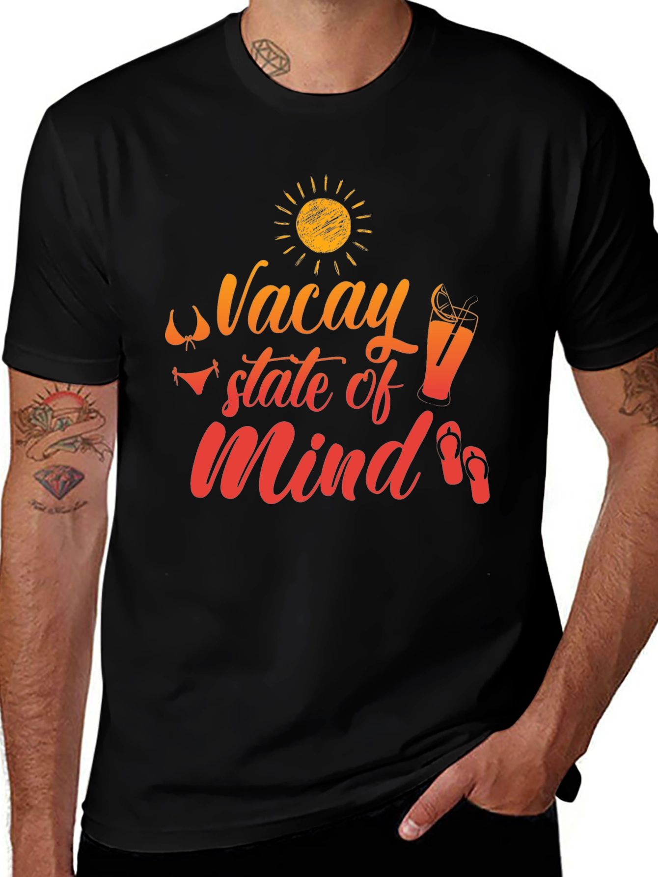 Variant 7 of Vacay State of Mind Black T-Shirt