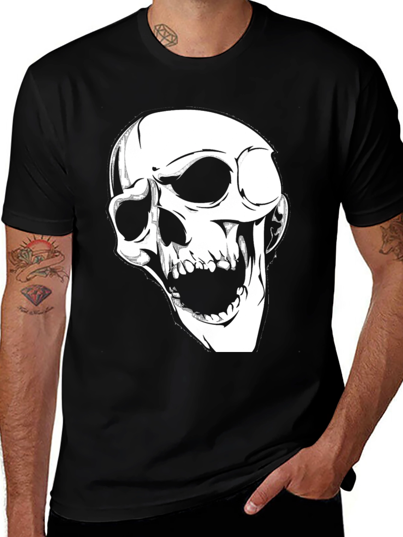 Variant 6 of Skull Graphic Black T-Shirt
