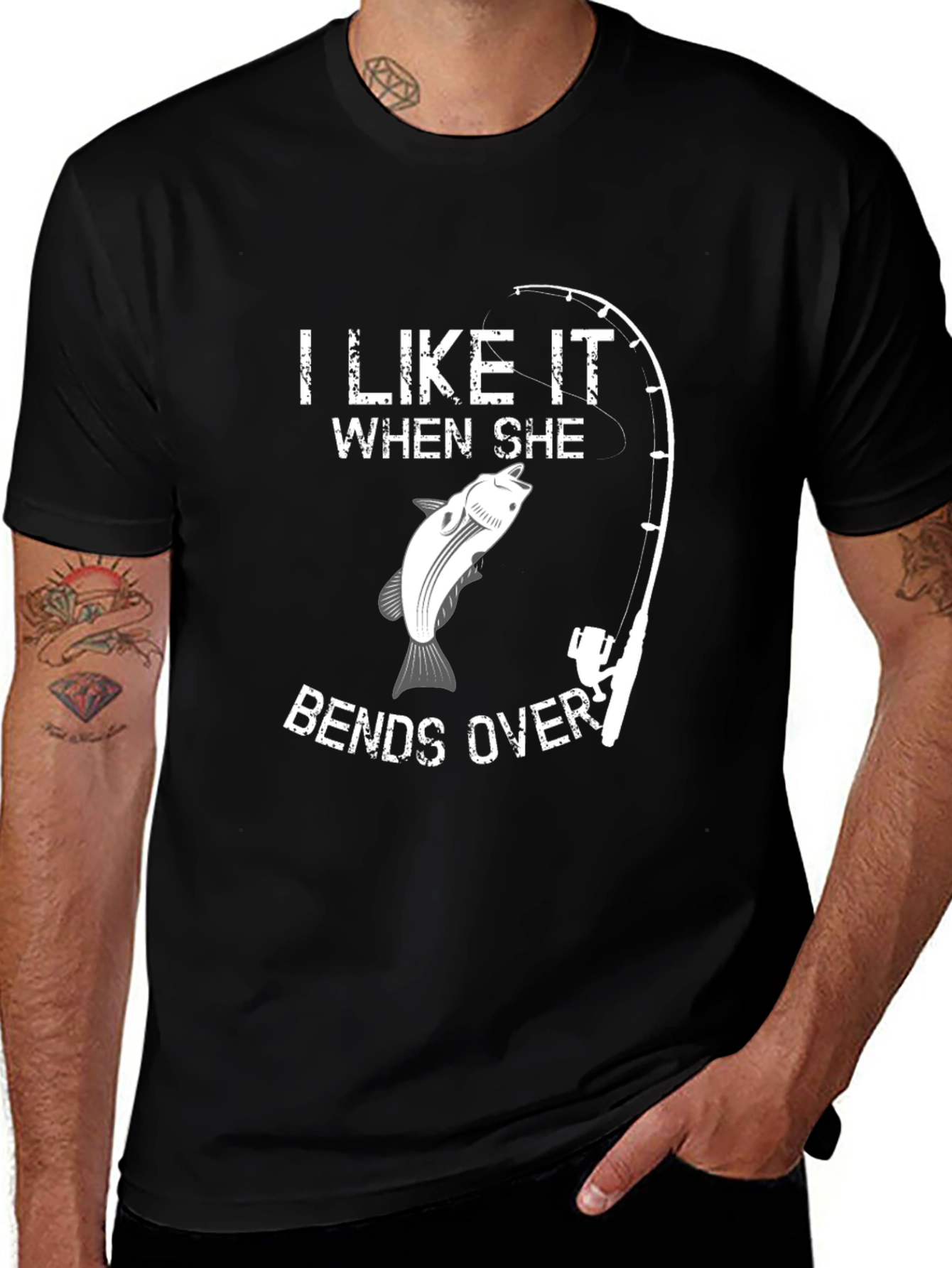 Variant 14 of Funny Fishing T-Shirt - I Like It When She Bends Over